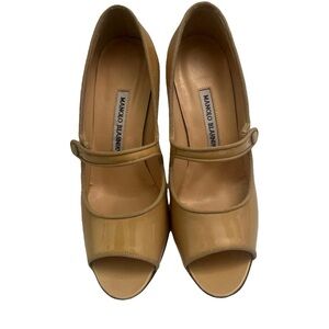 Manolo Blahnik Campari Patent Leather Heels